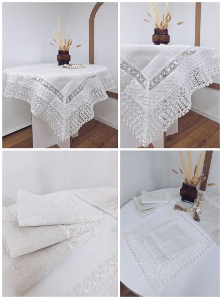 طقم 5 قطع شرشف و اربع اوجه اسكملات