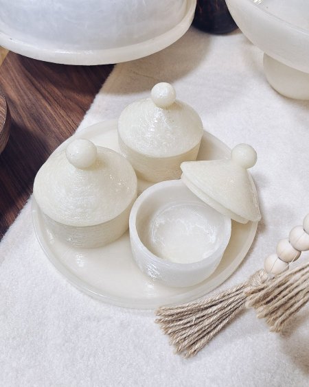 طقم جاط +3 سكريات صدف بيج