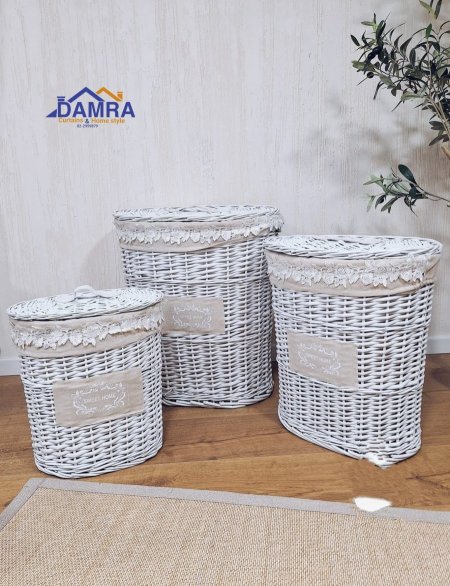 طقم سلة قش بيضاوي 401-83