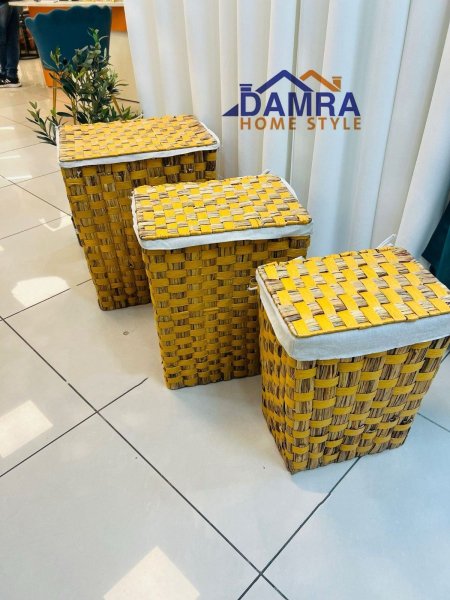 طقم سلة غسيل قش 449-12