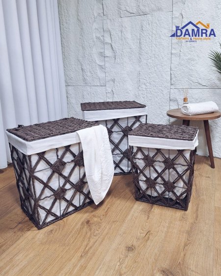 طقم سلة غسيل قش 9-667