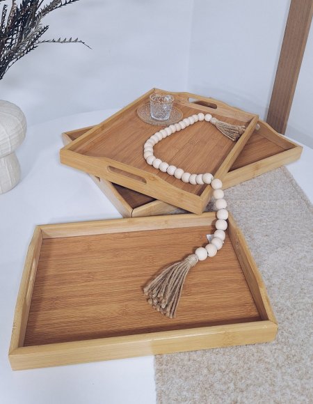 طقم صواني خشب قطعتين SA50