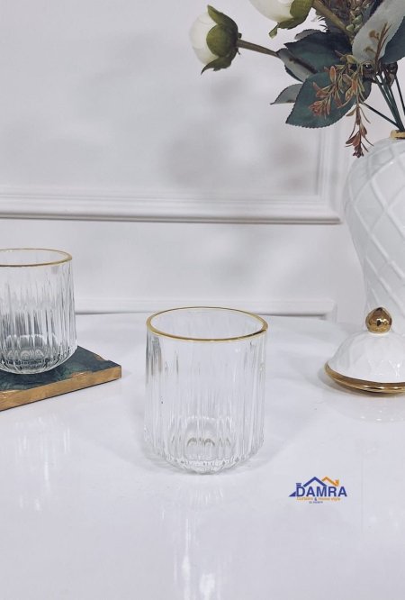 طقم 12 كاسة حز ذهبي 27159
