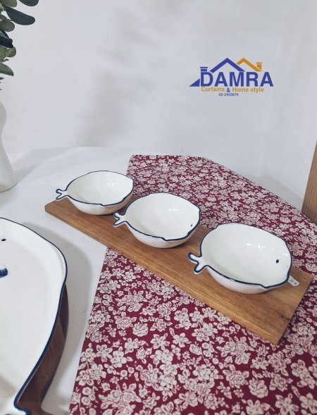 مضيفة خشب + 3 صحون سمكة CZT201-7 E50-221