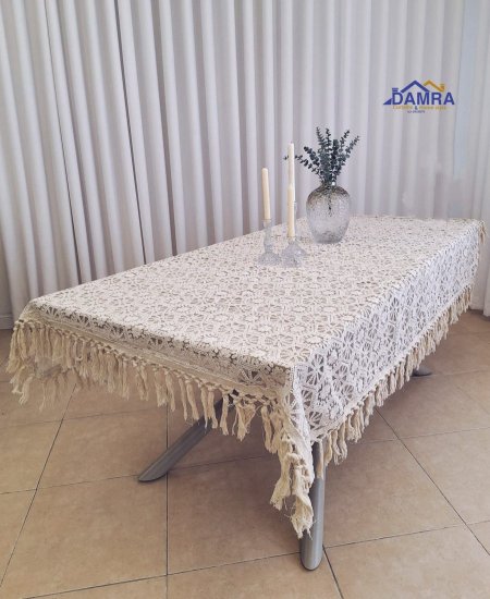 شرشف سفرة قماش شراشيب