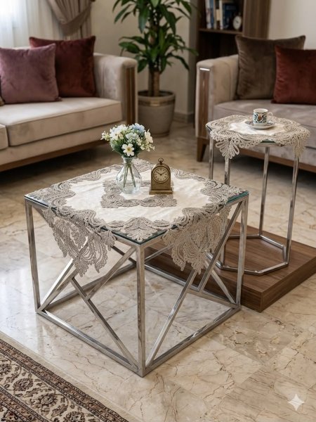 طقم اسكملات مخمل هديل شرشف + اربع اوجه اسكملات
