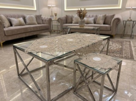 طقم اسكملات مخمل هديل شرشف + اربع اسكملات