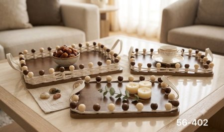 طقم صواني خشب 402-56