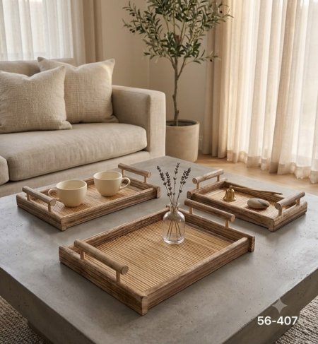 طقم صواني خشب 407-56